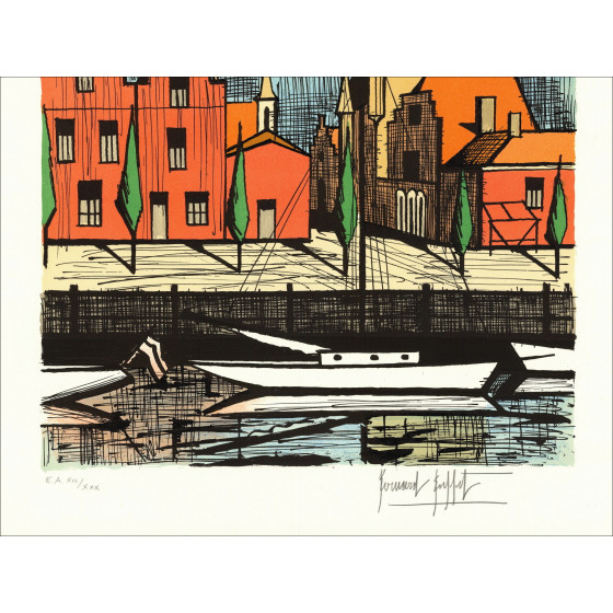 Bernard Buffet - Vetro, l'Ospedale della Città, litografia 1986