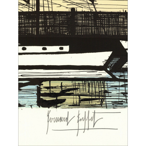 Bernard Buffet - Vetro, l'Ospedale della Città, litografia 1986