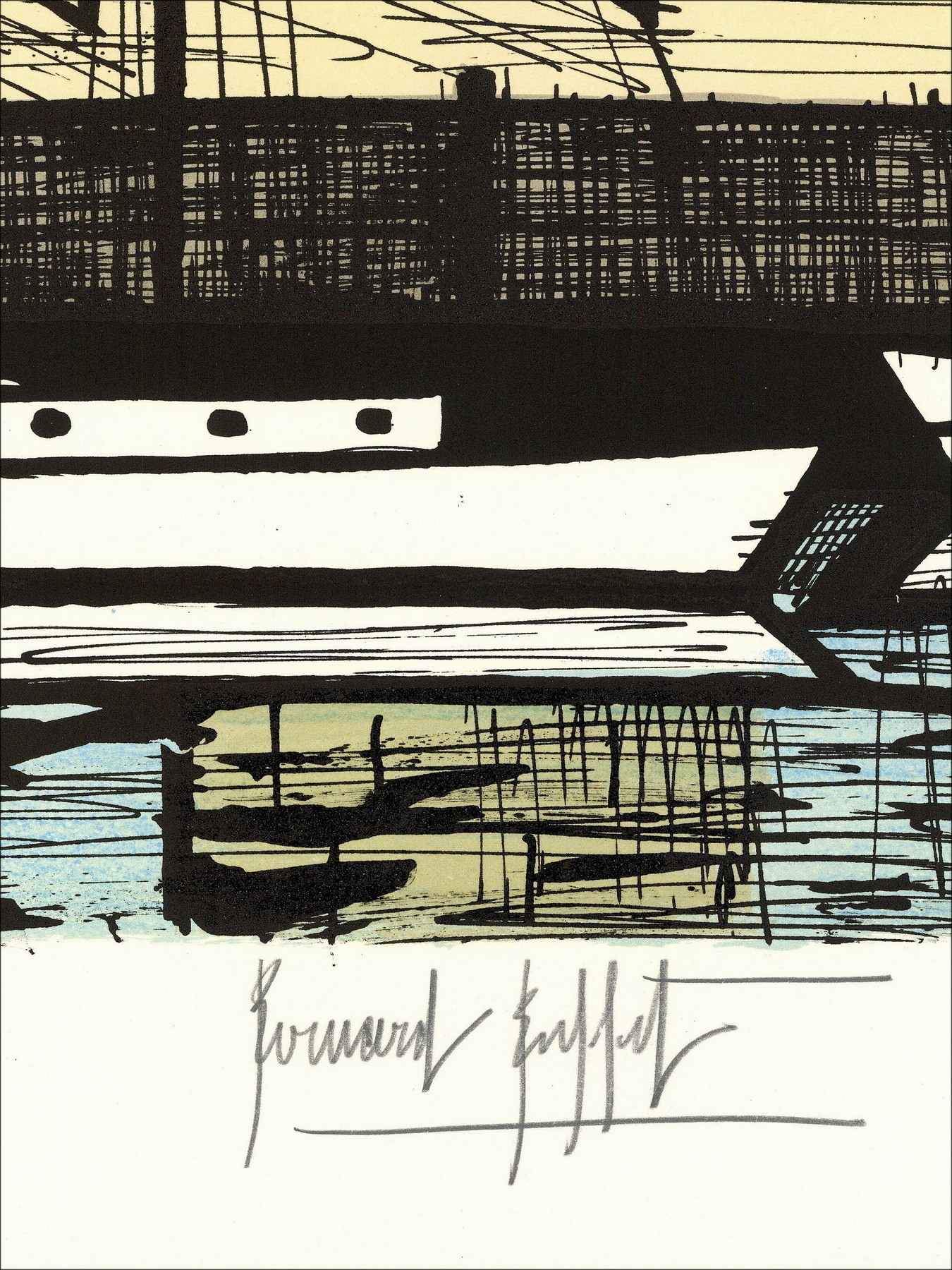 Bernard Buffet - Vaso, Hospital de la Ciudad, litografía 1986