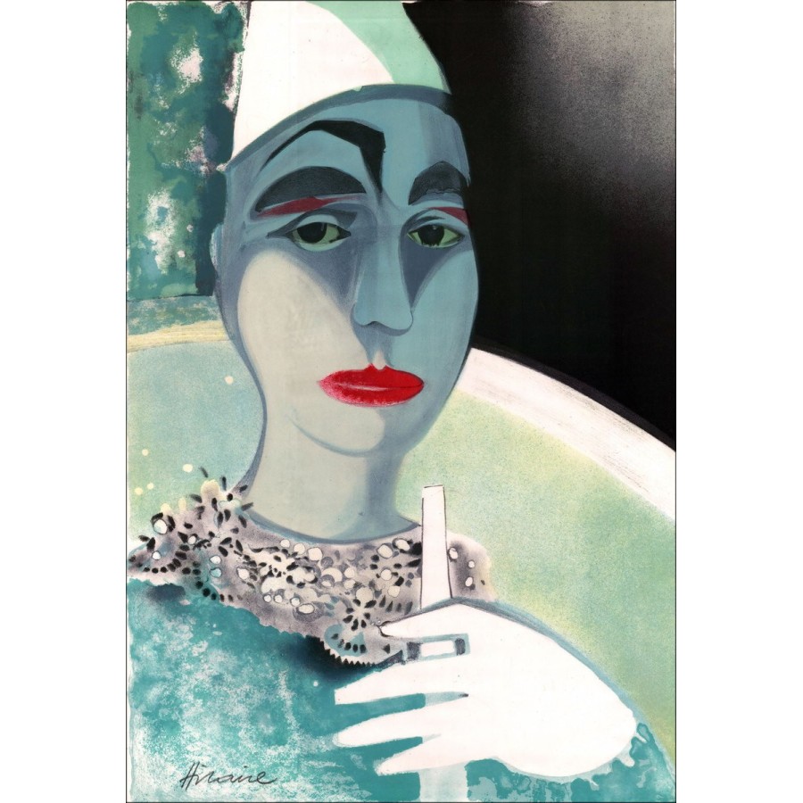 Camille Hilaire: The Circus, The White Clown - Original signed lithograph, 1974