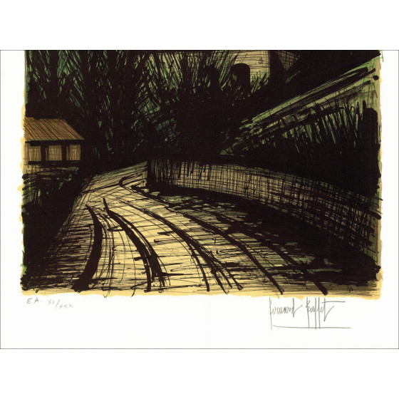 Bernard Buffet - Castello di Rochechouart, litografia del 1981