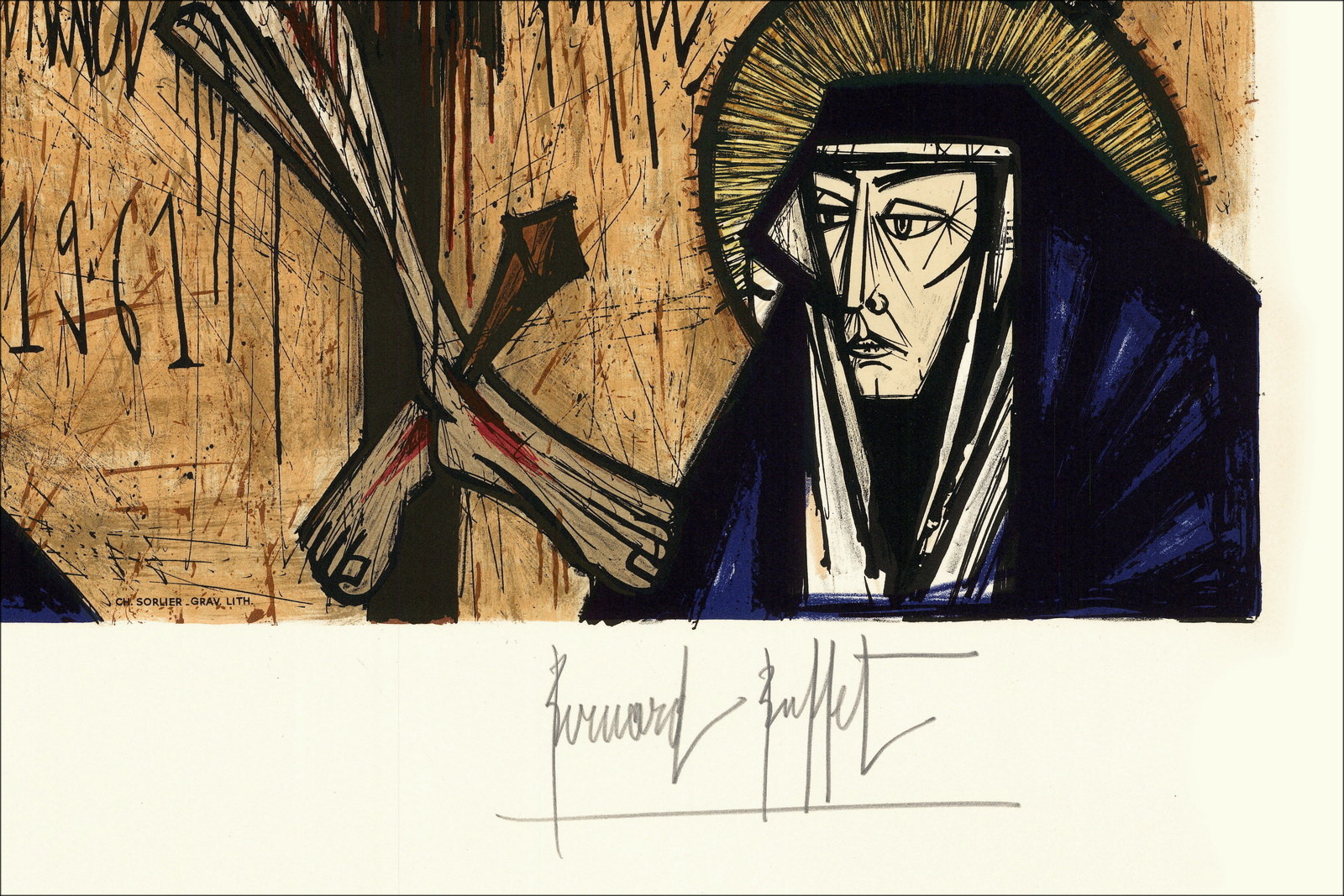 Bernard Buffet – Ayez pitié 1961, lithographie originale signée