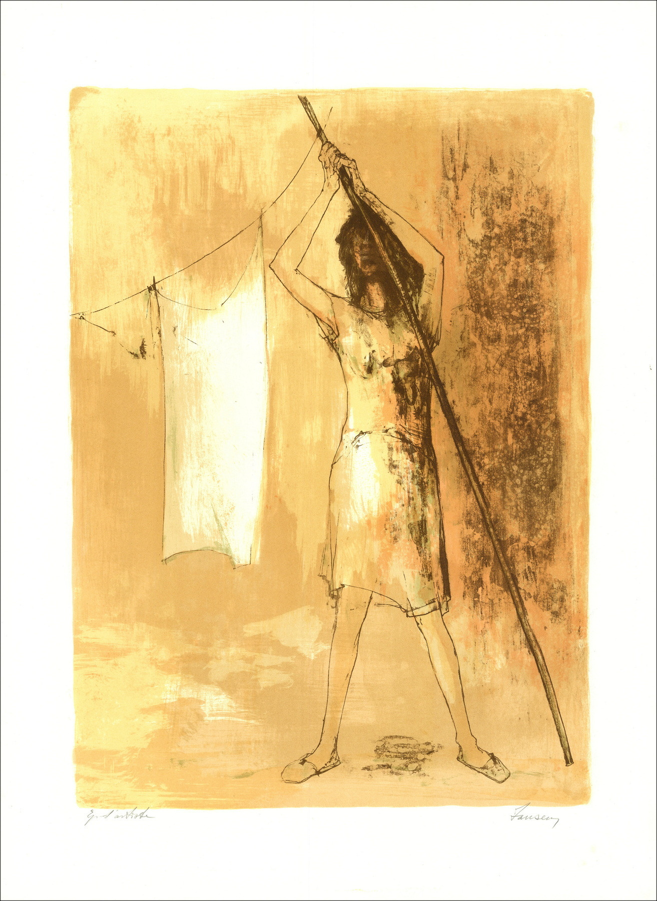 JANSEM Jean - Litografia originale "I moli" 56x76cm - 1966