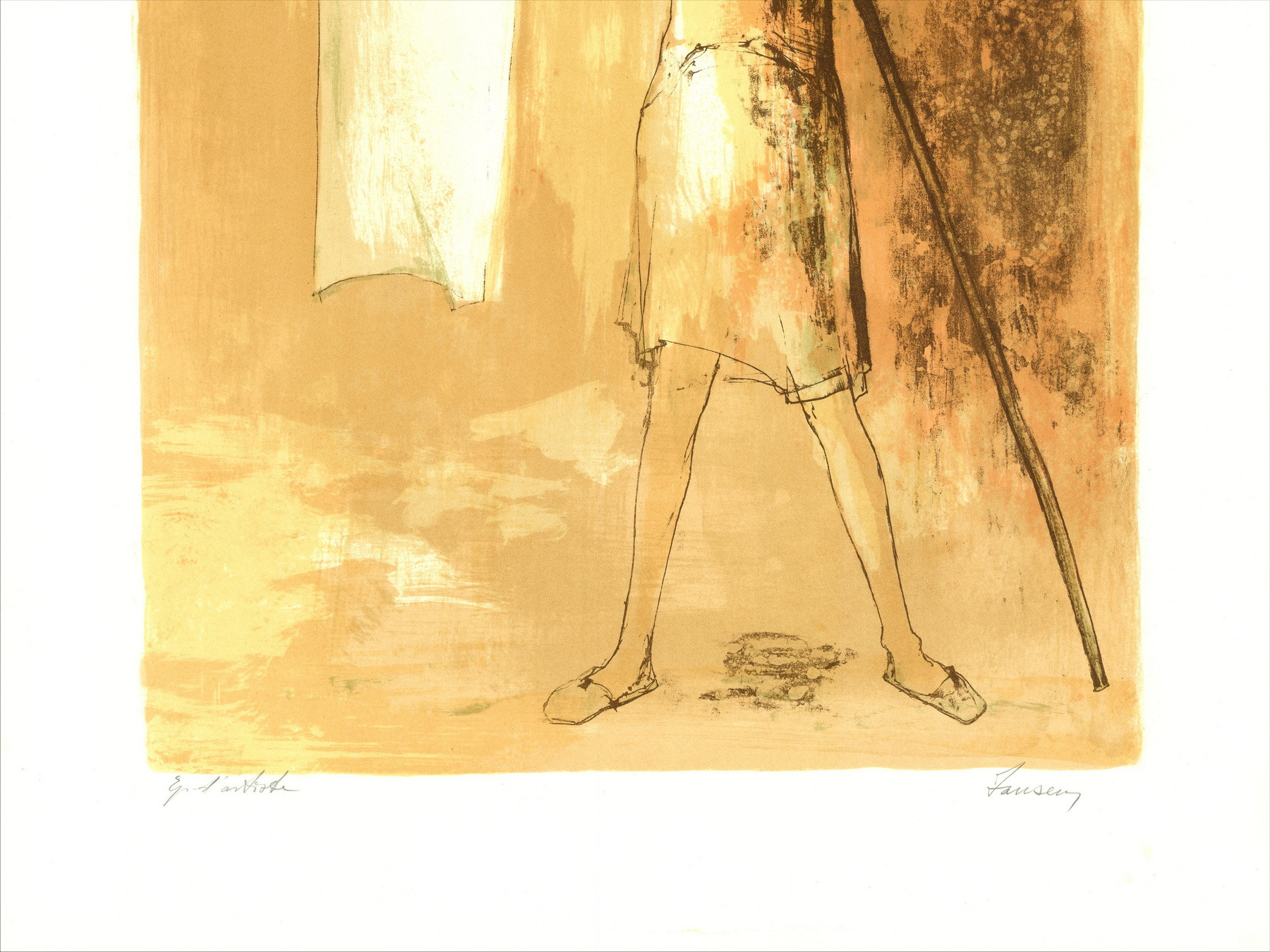 JANSEM Jean - Original lithograph "The Quays" 56x76cm - 1966