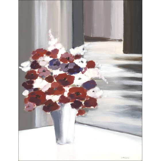 Pierre-Gérard LANGLOIS - Disegno Originale "Bouquet di luce" 65x50cm, firmato