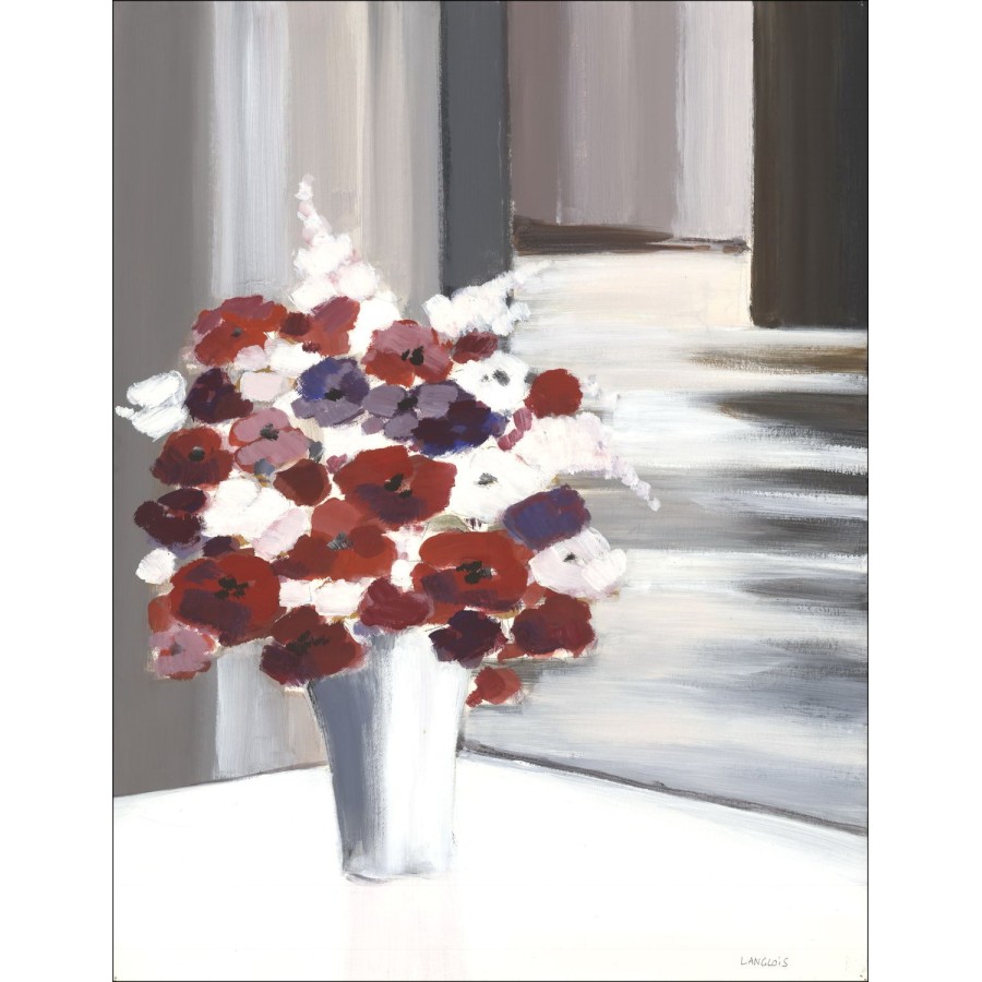Pierre-Gérard Langlois - Originalzeichnung "Blumenstrauß des Lichts" 65x50cm, signiert
