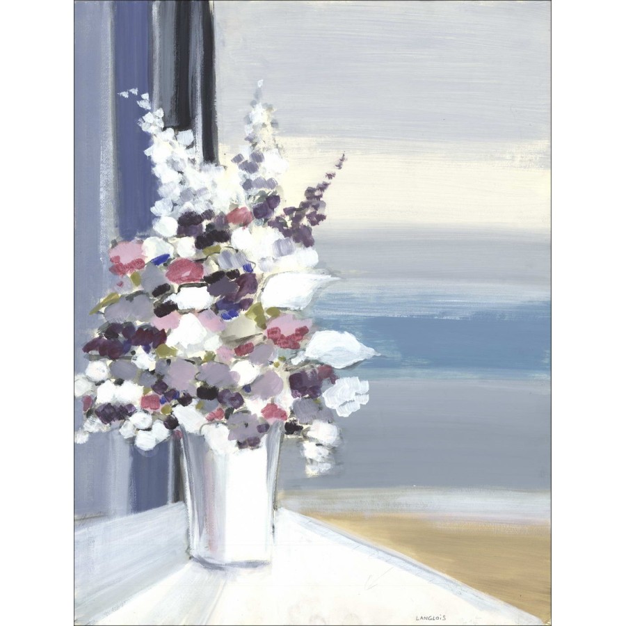 Pierre-Gérard Langlois - Dibujo original "Bouquet en el horizonte" 65x50cm, firmado