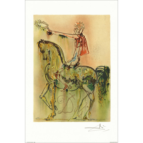 Salvador Dali - Chevaux Daliniens, Chevalier Romain 1983