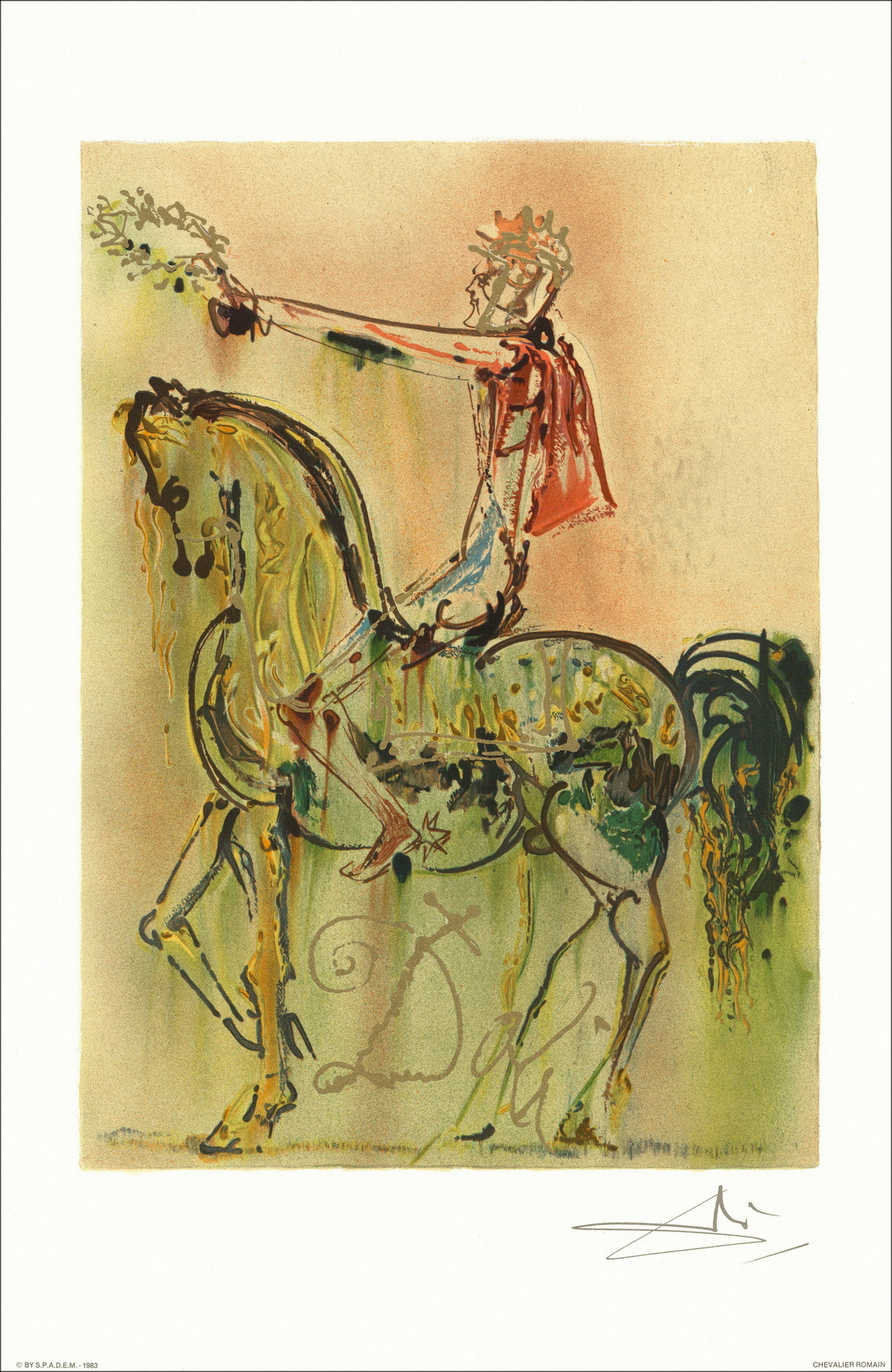 Salvador Dali - Dalinian Horses, Roman Knight 1983
