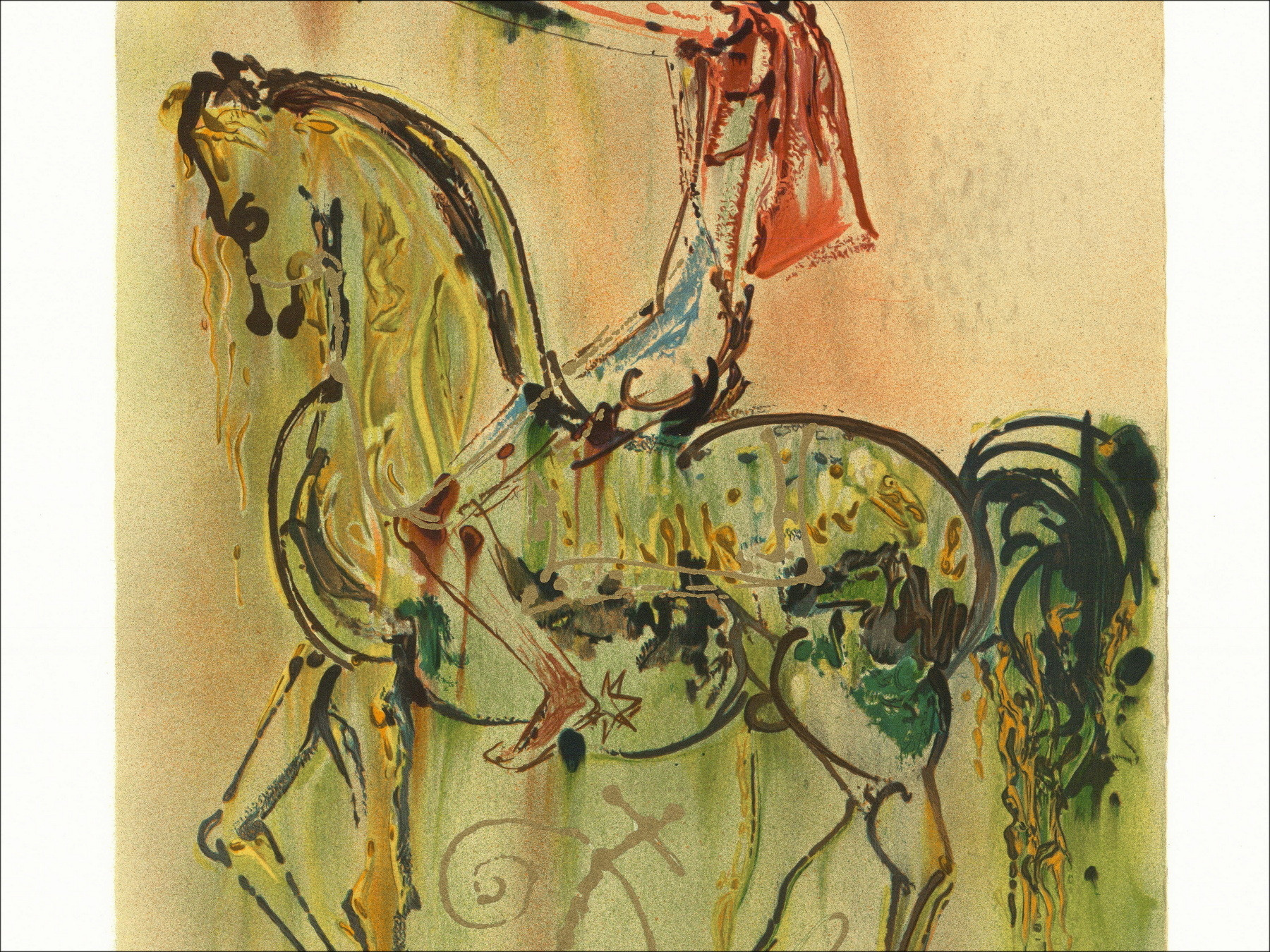 Salvador Dali - Dalinian Horses, Roman Knight 1983
