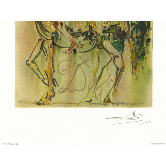 Salvador Dali - Chevaux Daliniens, Chevalier Romain 1983