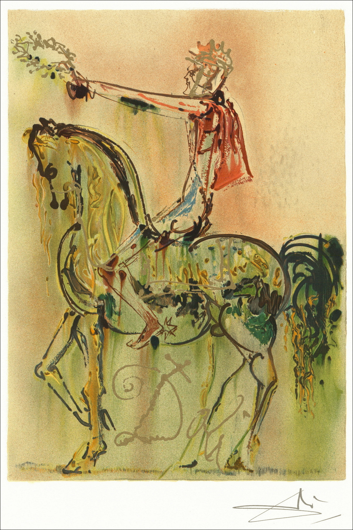 Salvador Dali - Dalinian Horses, Roman Knight 1983