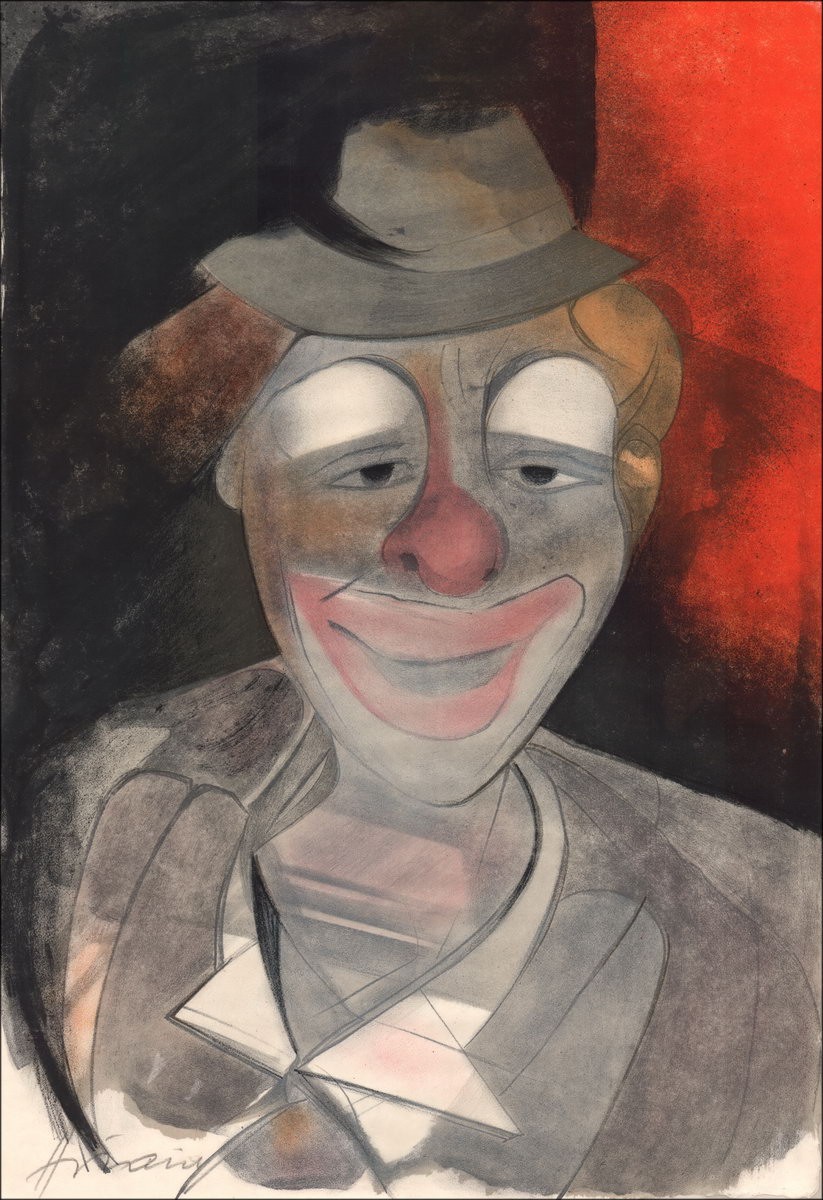Camille Hilaire: El Circo, Clow - Litografía original firmada, 1974