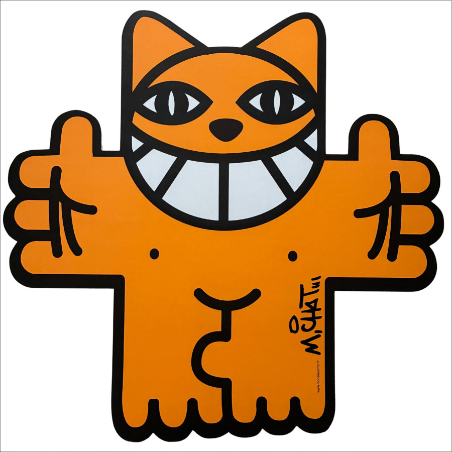 Chat Accolade Sérigraphie sur carton M.Chat