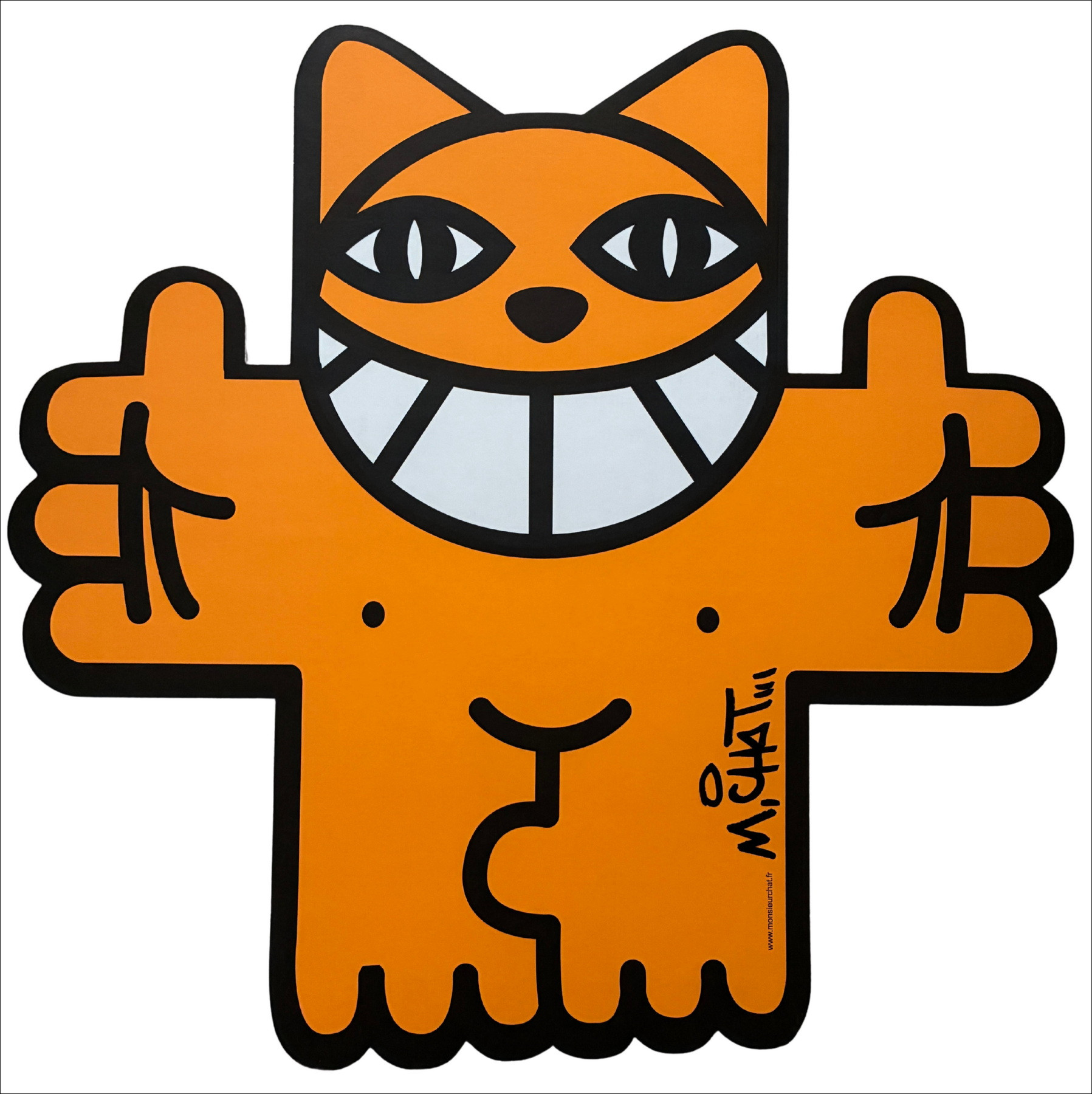 Chat Accolade Sérigraphie sur carton M.Chat