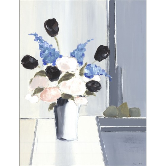 Pierre-Gérard LANGLOIS - Oorspronkelijke tekening "Les Delphiniums" 65x50cm, getekend en met potlood genummerd door de kunstenaa