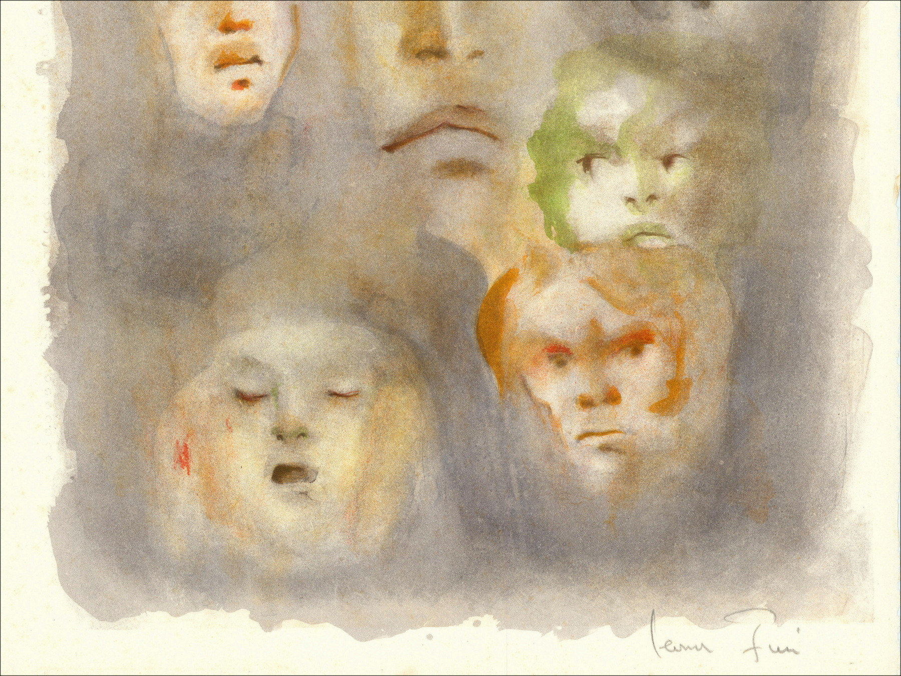 Leonor Fini - Portrait 4 - 1967, original signed lithograph