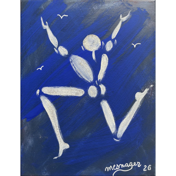 Jérôme Mesnager Der Mann in Weißblau, Originalgemälde