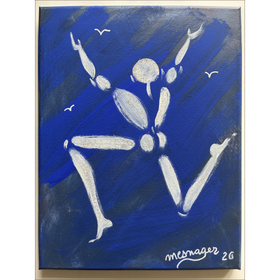 Jérôme Mesnager The Man in White Blue, original painting