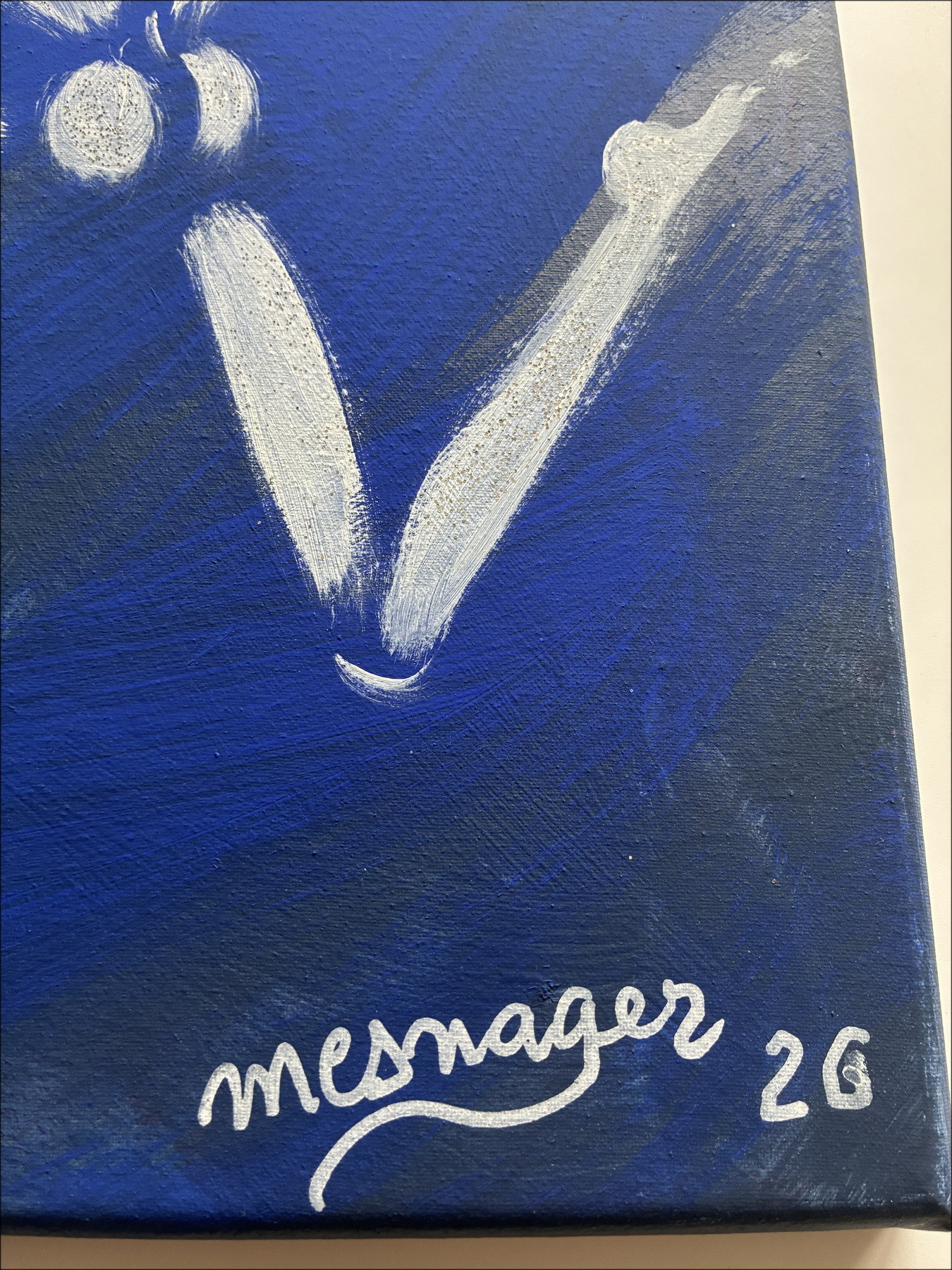 Jérôme Mesnager The Man in White Blue, original painting
