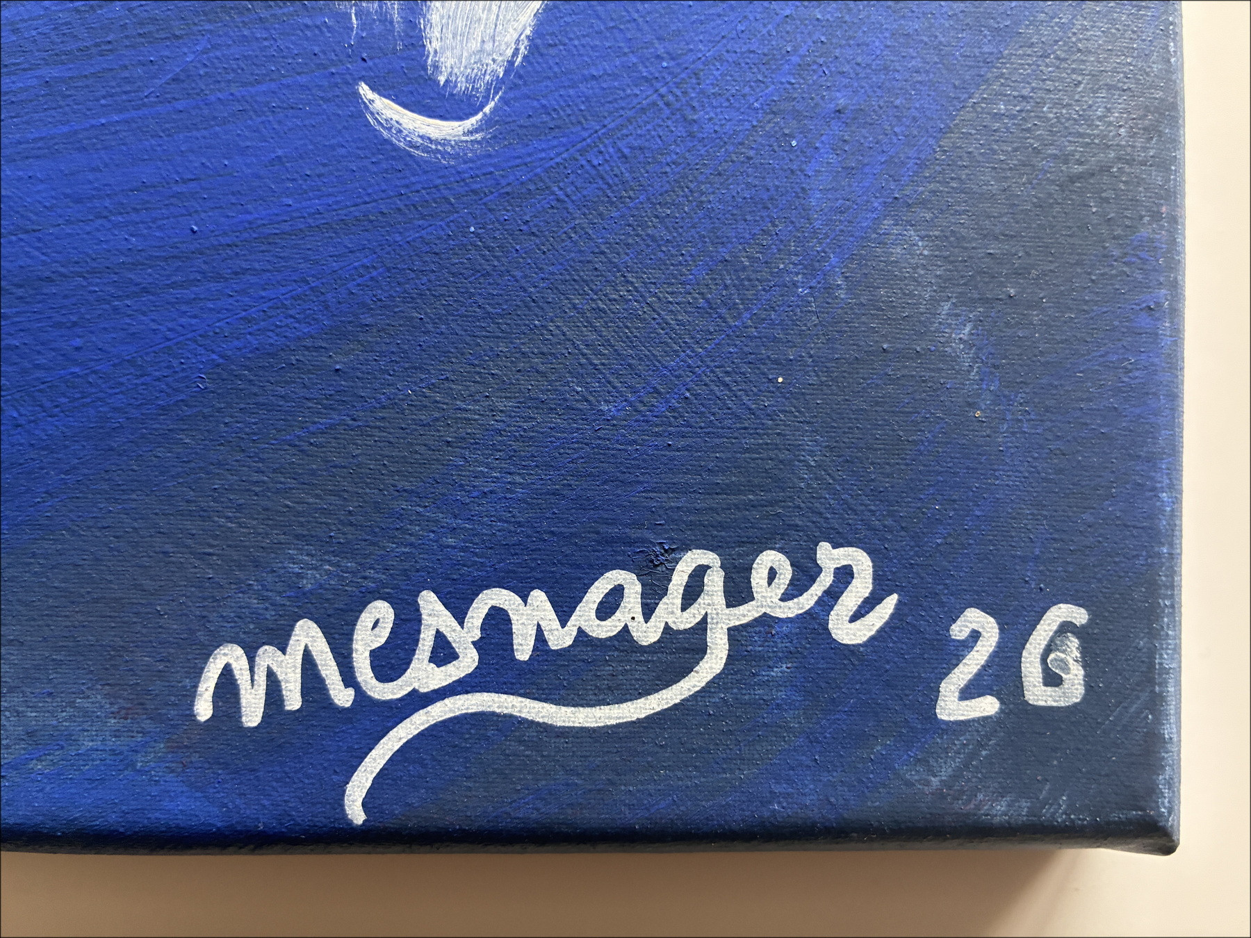 Jérôme Mesnager Der Mann in Weißblau, Originalgemälde
