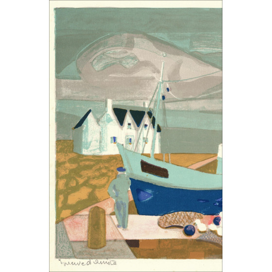 Georges Lambert - El Puerto Bretón, litografía original firmada