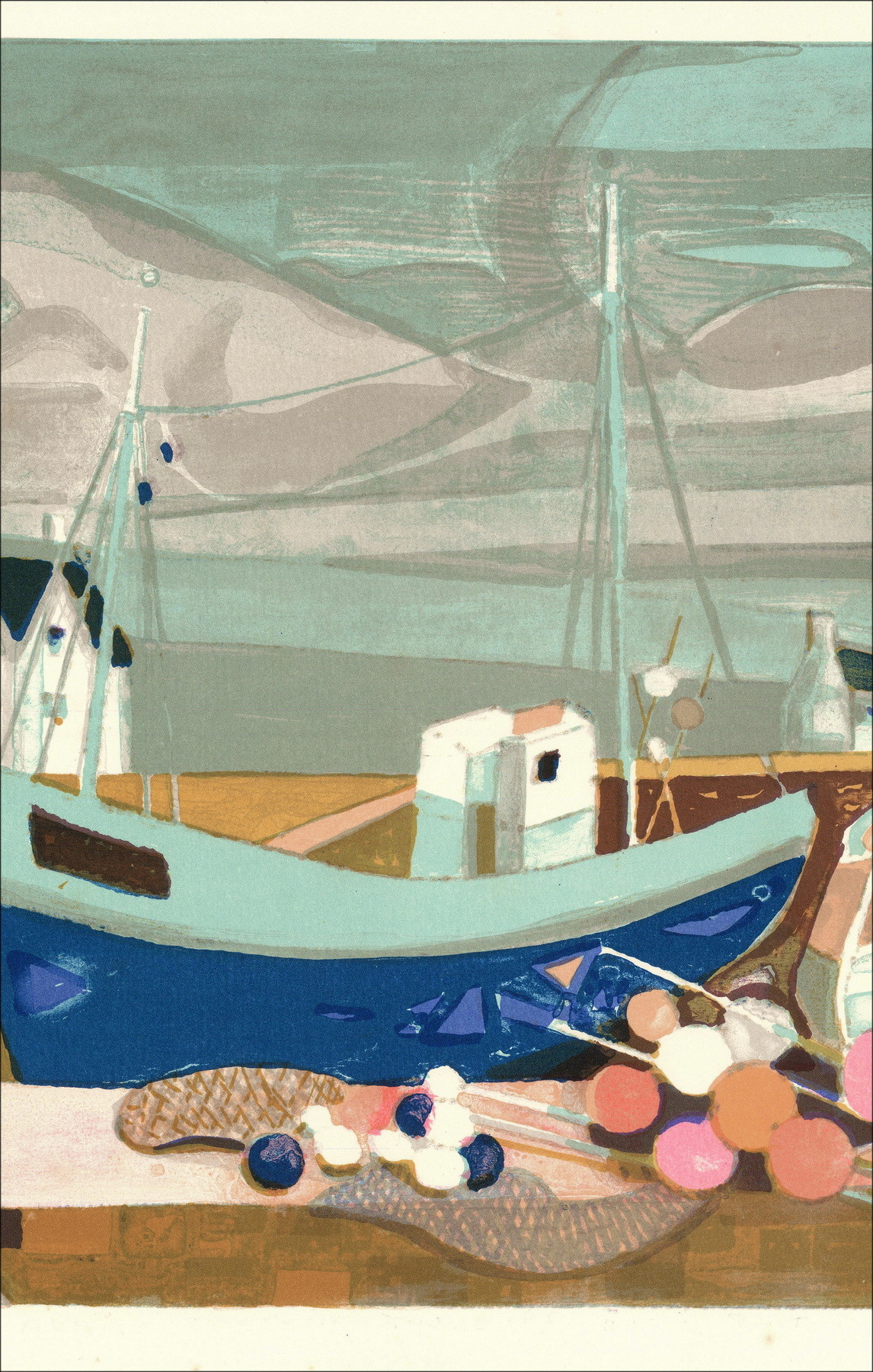 Georges Lambert - El Puerto Bretón, litografía original firmada