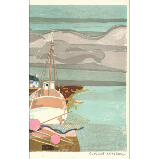 Georges Lambert - Le Port Breton, lithographie originale signée