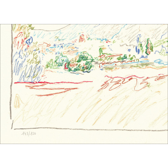 Marko Čelebonović - Litografia di Mollens-sur-Ouvèze, firmata