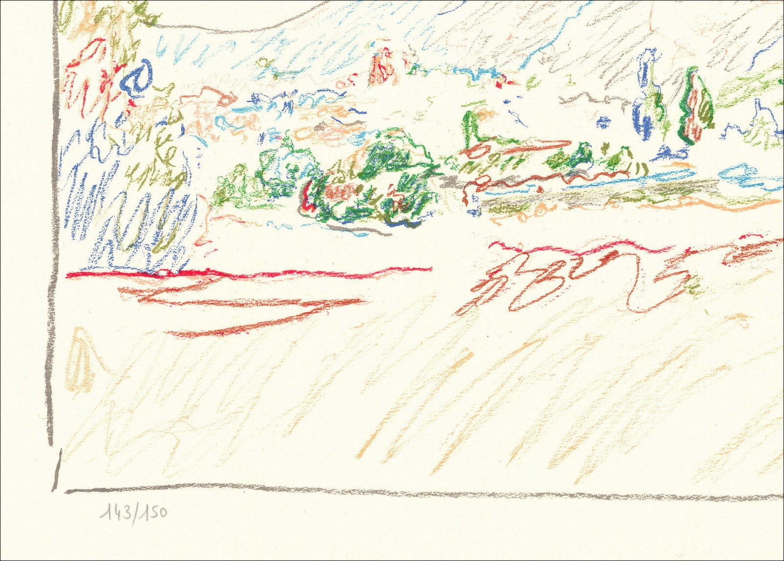 Marko Čelebonović - Lithograph of Mollens-sur-Ouvèze, signed