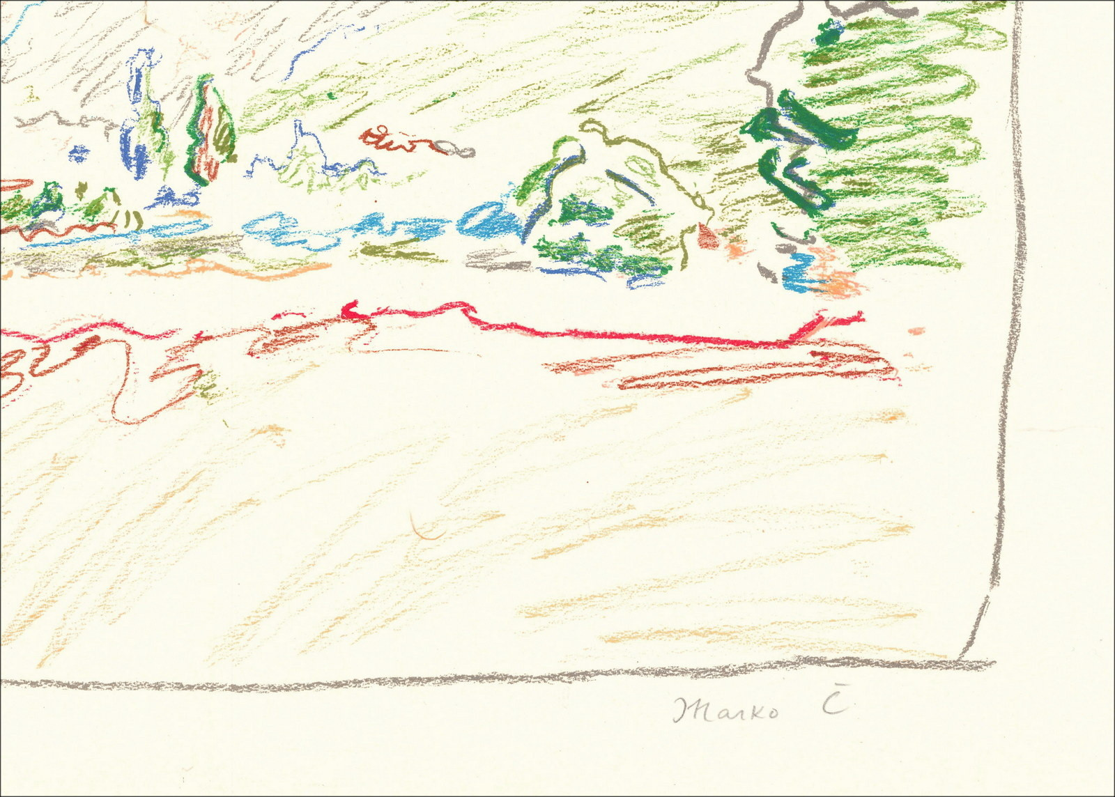 Marko Čelebonović - Lithograph of Mollens-sur-Ouvèze, signed