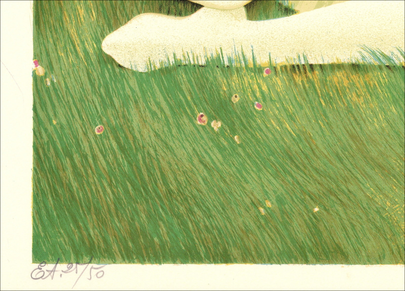 Yves Ganne - Litografia elegante al parco, firmata