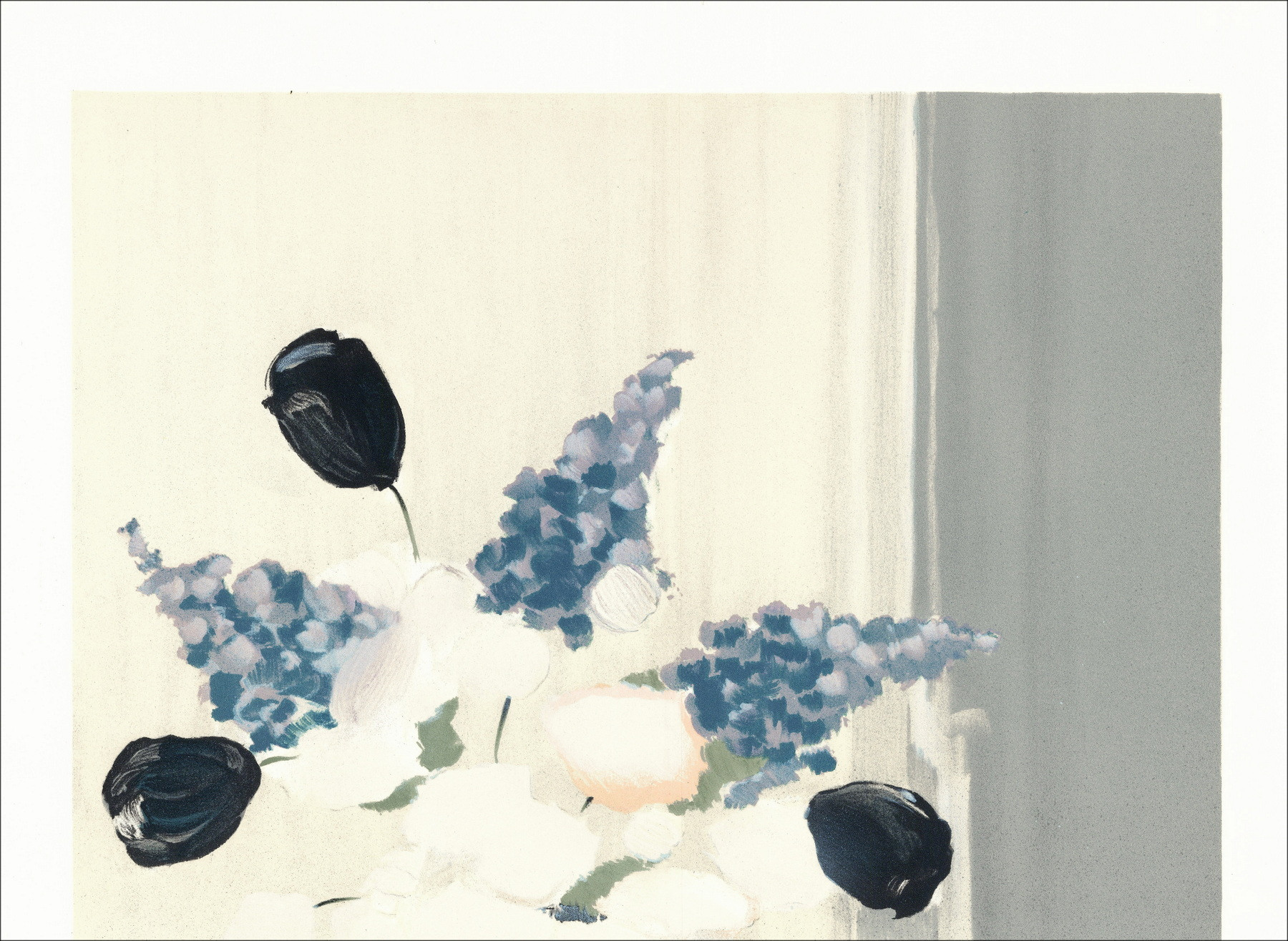 Pierre-Gérard Langlois - Bouquet of flowers, signed lithograph