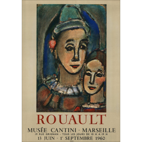 ROUAULT Georges - Litografia "Esposizione al Museo Cantini, Marsiglia" 76x53cm - 1960