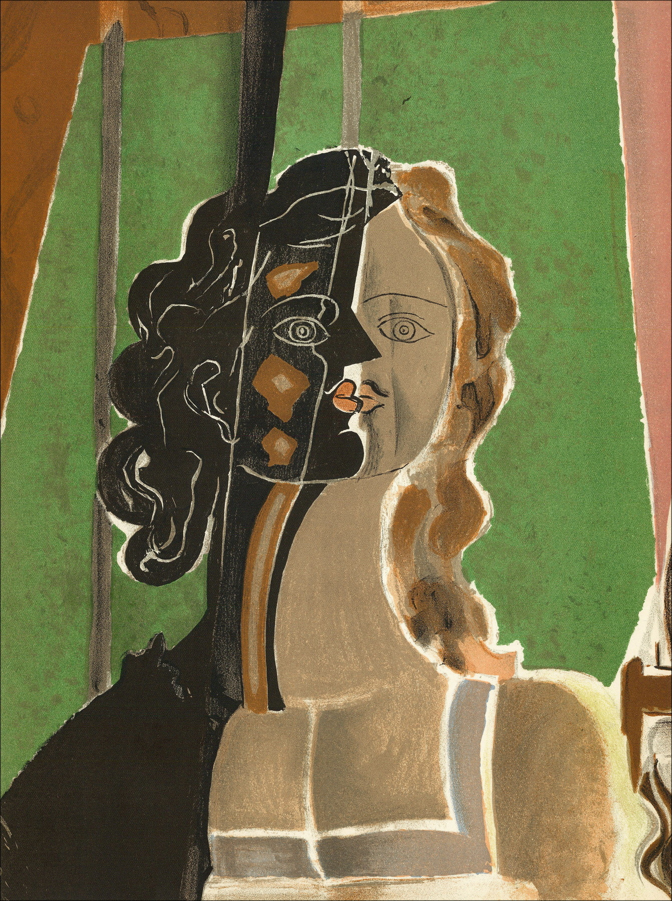 Georges Braque - Portret van een vrouw, lithografie Mourlot 1939