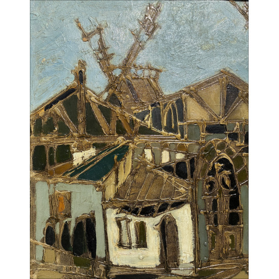 Michel De Alvis - Die Mühlen von Montmartre, Öl auf Leinwand