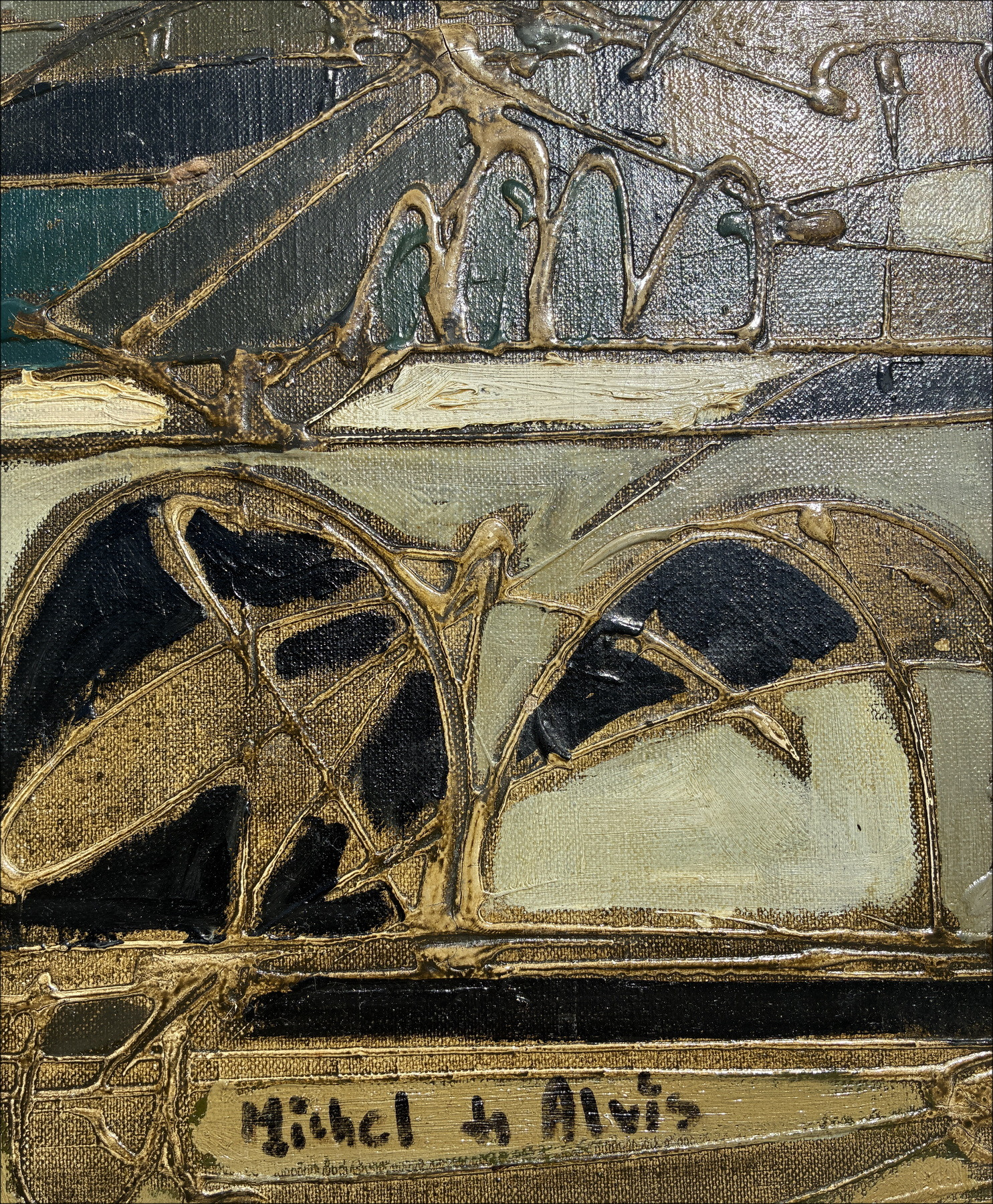 Michel De Alvis - Die Mühlen von Montmartre, Öl auf Leinwand