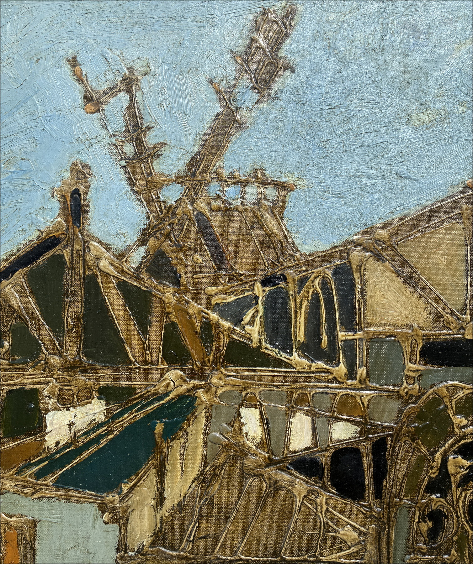Michel De Alvis - De molens van Montmartre, olieverf op doek