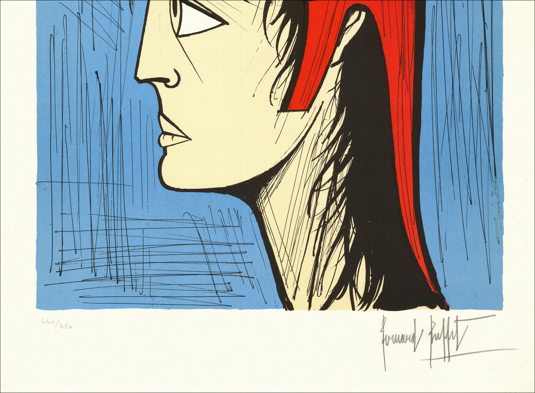 Bernard Buffet – Marianne (1989) | Lithographie originale signée