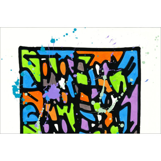 JonOne - HPM 2018-V1, obra única firmada en 2018.