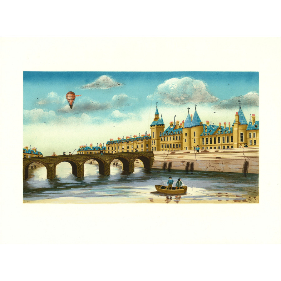 Budget Range - Naive Landscape, original lithograph 48 × 65 cm