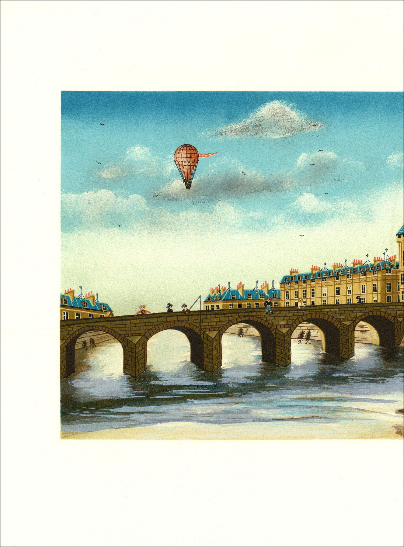 Budget Range - Naive Landscape, original lithograph 48 × 65 cm