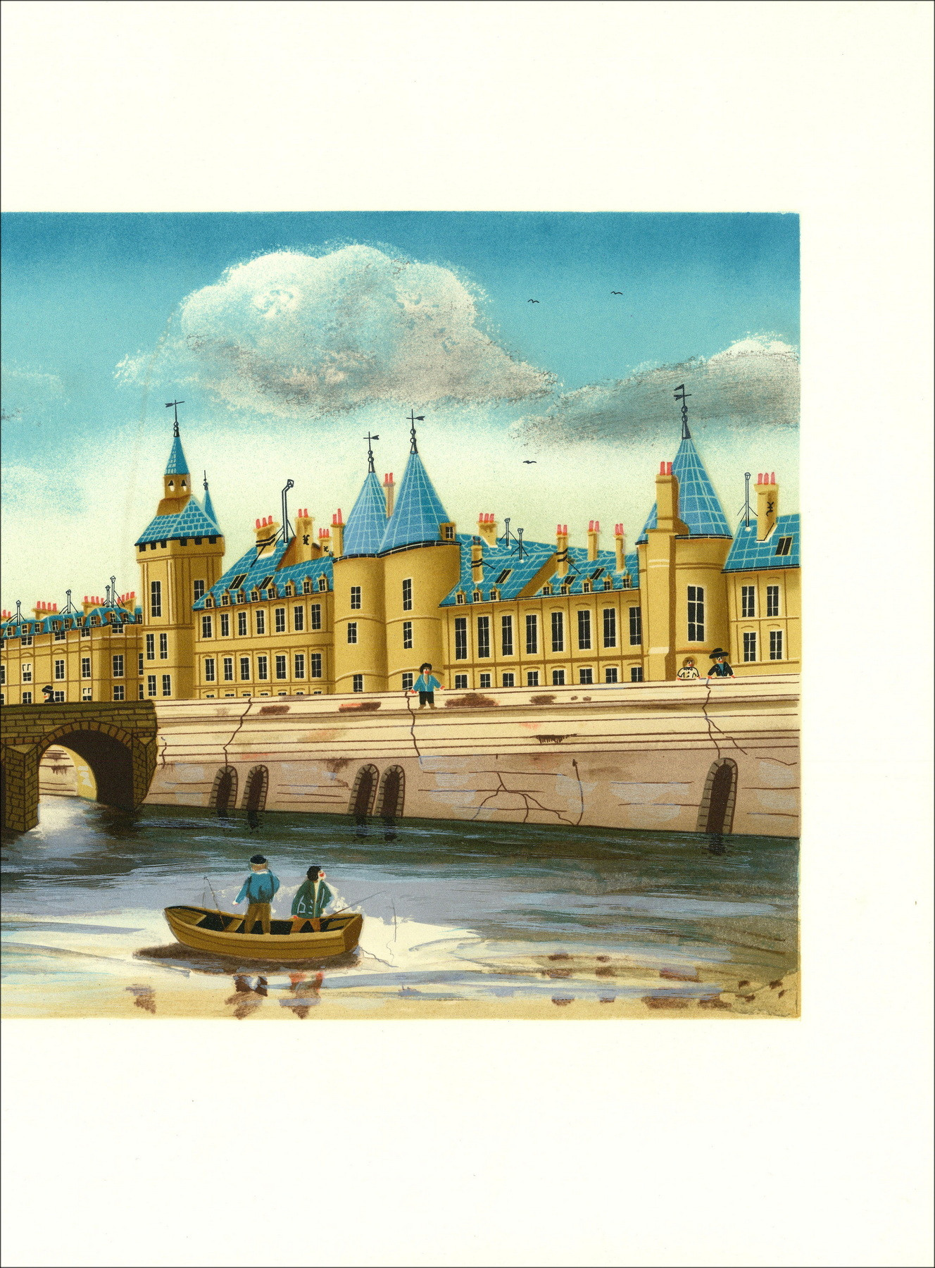 Budget Range - Naive Landscape, original lithograph 48 × 65 cm
