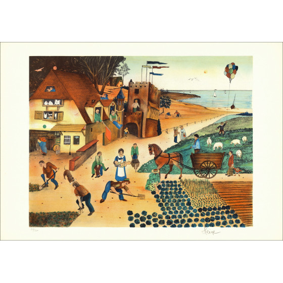 Budgetreihe - Original-Lithografie, signiert und nummeriert.