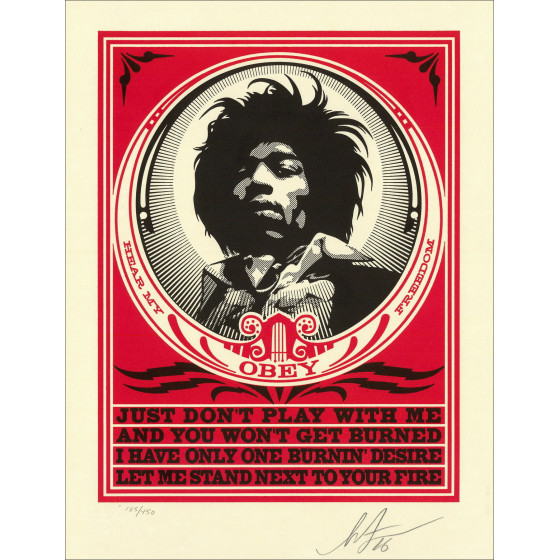 Kopie van SHEPARD FAIREY (OBEY) - Zeefdruk "PRINT AND DESTROY - LETTERPRESS" 33x25cm - 2015
