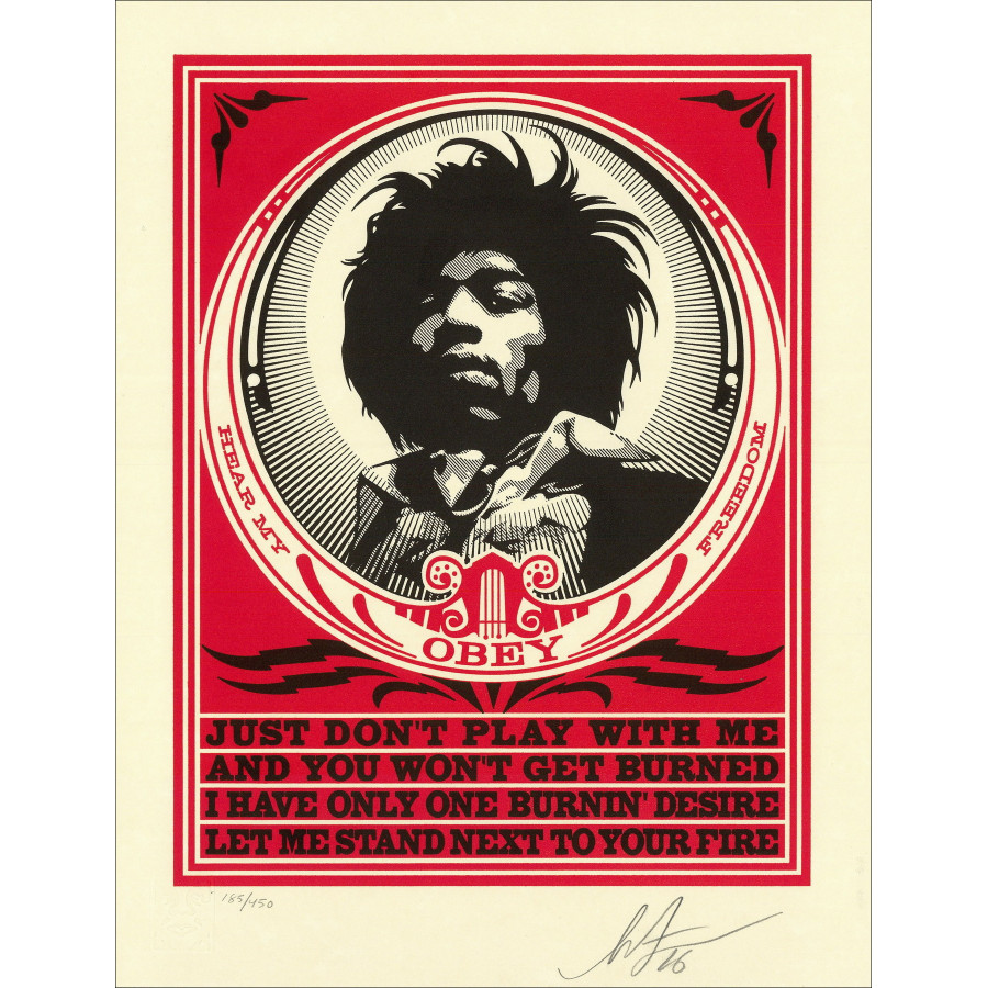 Kopie van SHEPARD FAIREY (OBEY) - Zeefdruk "PRINT AND DESTROY - LETTERPRESS" 33x25cm - 2015