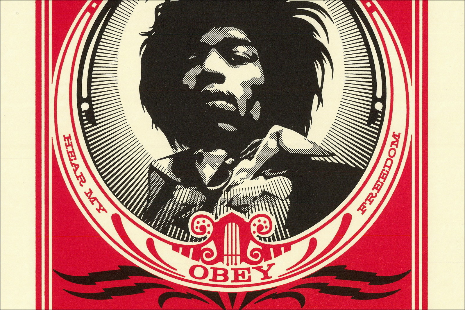 Kopie van SHEPARD FAIREY (OBEY) - Zeefdruk "PRINT AND DESTROY - LETTERPRESS" 33x25cm - 2015