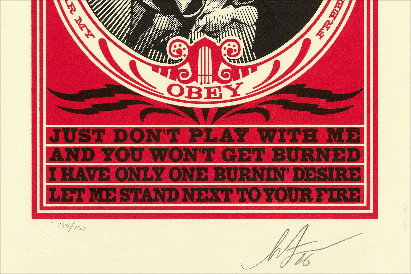 Kopie van SHEPARD FAIREY (OBEY) - Zeefdruk "PRINT AND DESTROY - LETTERPRESS" 33x25cm - 2015