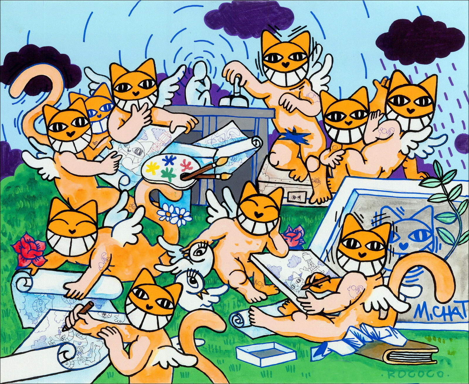 Compre litographie m.chat - m.chat y sus maestros