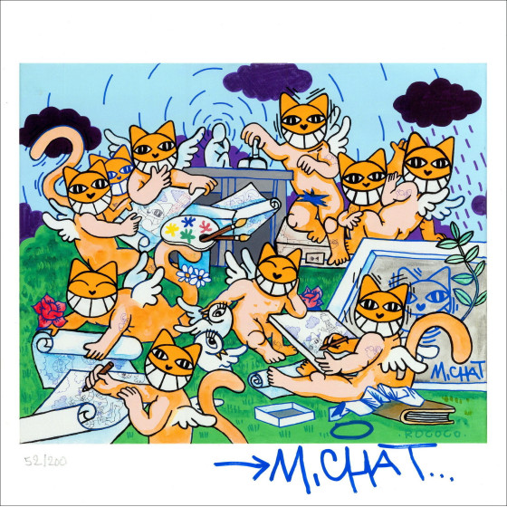 Compre litographie m.chat - m.chat y sus maestros